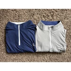 Rhoback Lot Performance Quarter Zip Size XXXL Men Blue Gray Golf Shirt Polo